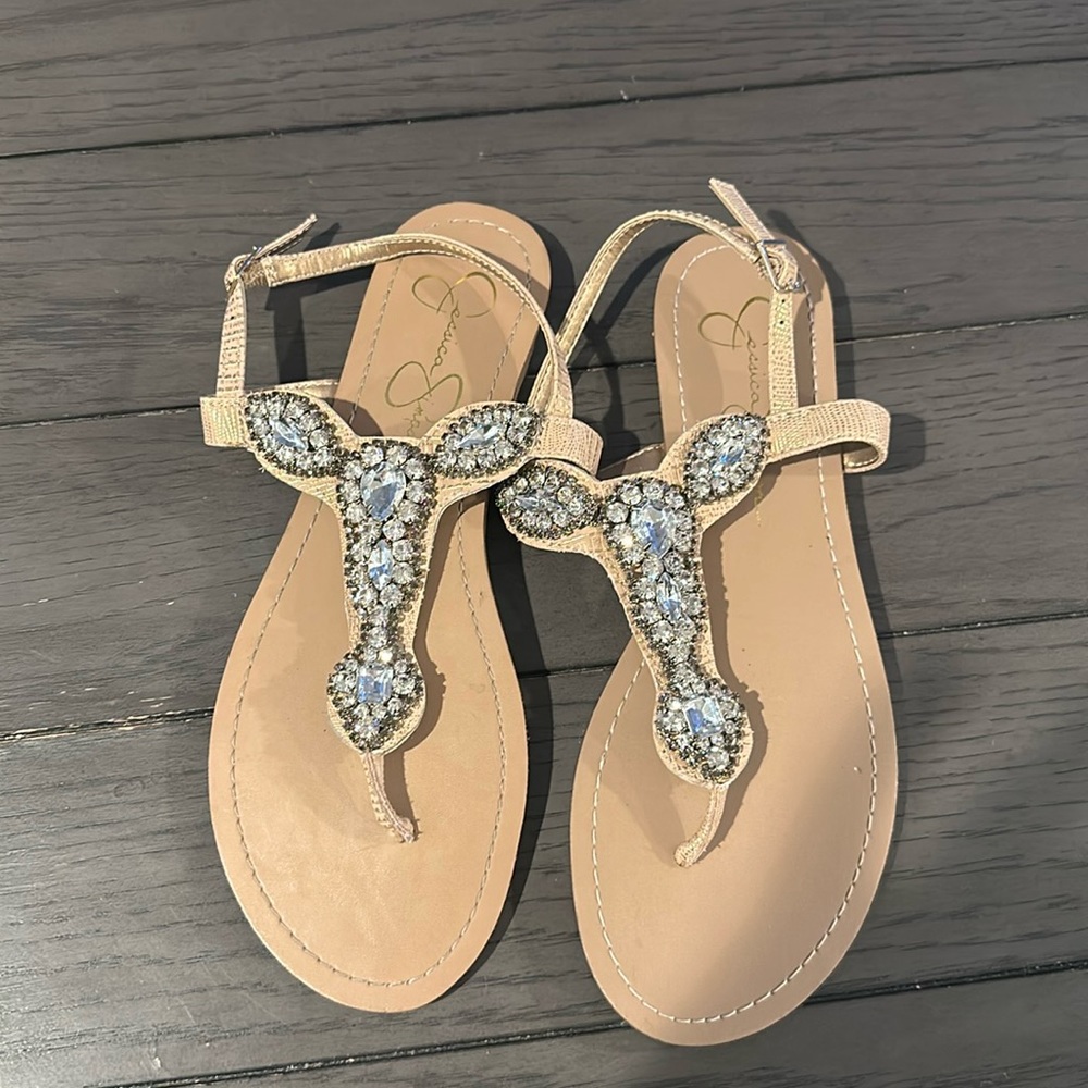 Jessica Simpson Nude Flat Sandals
